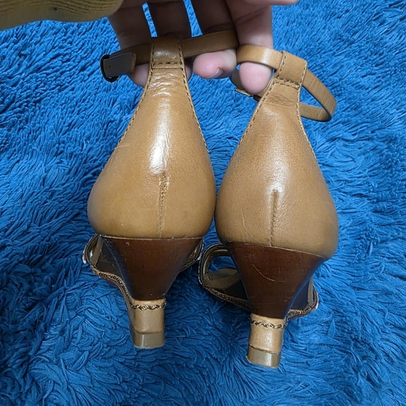 Tory Burch Womens Open Toe Wedge Sandals Size 7 - Picture 9 of 11